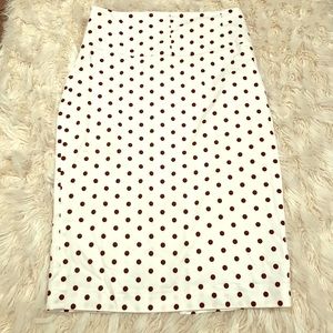 Express W&B Polka Dot High Waisted Pencil Skirt